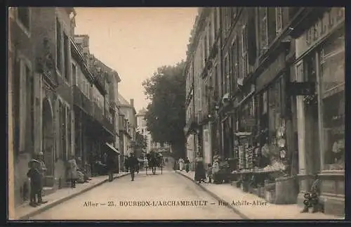 AK Bourbon-l`Archambault, Rue Achille-Allier, Strassenpartie