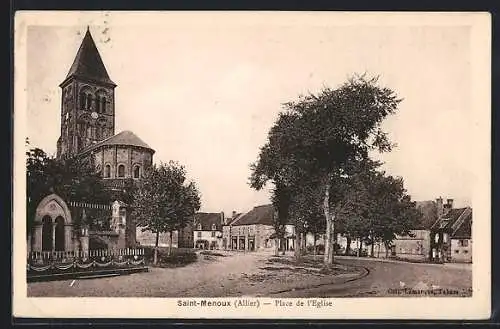 AK Saint-Menoux /Allier, Place de l`Eglise