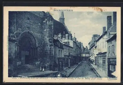 AK Saint-Pourcain-sur-Sioule, L`Eglise et Rue du Bellay