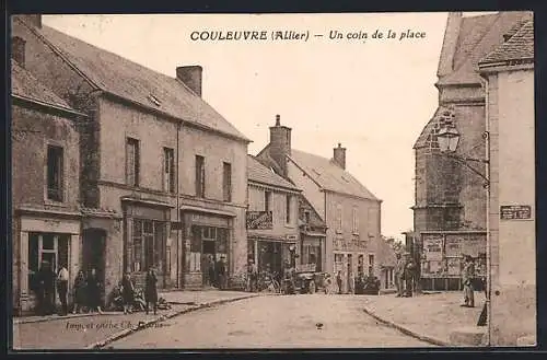 AK Couleuvre /Allier, Un coin de la place