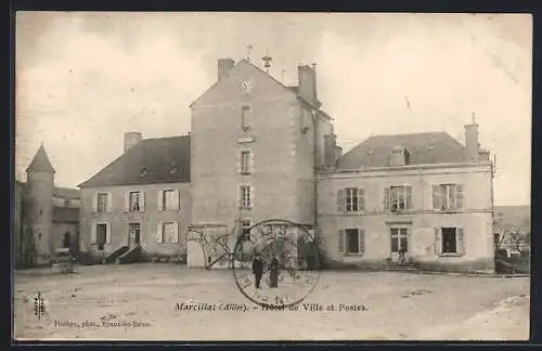 AK Marcillat /Allier, Hotel de Ville et Postes