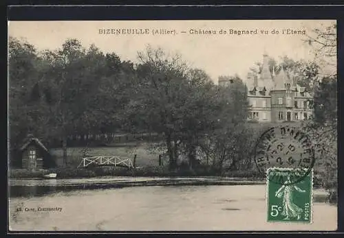 AK Bizeneuille /Allier, Château de Bagnard vu de l`Étang