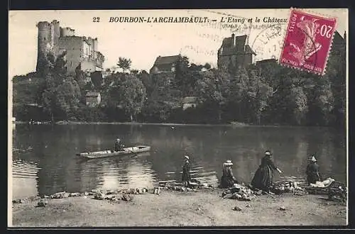 AK Bourbon-l`Archambault, L`Etang et le Château