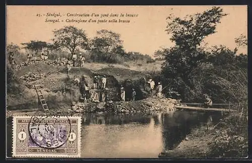 AK Sénégal, Construction d`un pont dans la brousse