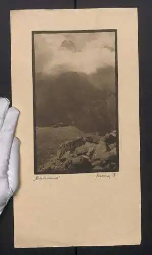 Fotografie Helmut gessner, Graz, Ansicht Sankt Leonhard im Pitztal, Titel: Rofelewand, Bromölumdruck, Signiert