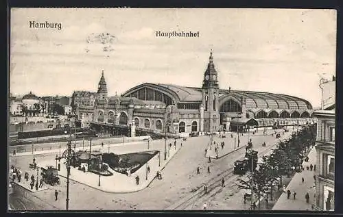 AK Hamburg-St.Georg, Blick auf den Hauptbahnhof