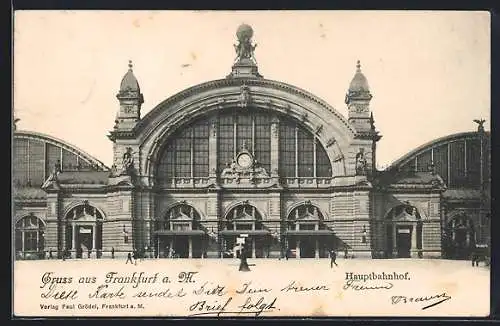 AK Frankfurt, Hauptbahnhof, Teilansicht