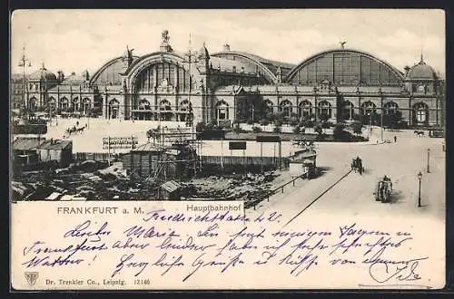 AK Frankfurt a. M., Blick auf den Hauptbahnhof