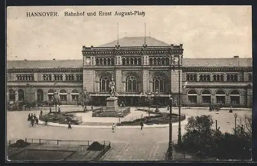 AK Hannover, Bahnhof und Ernst August-Platz