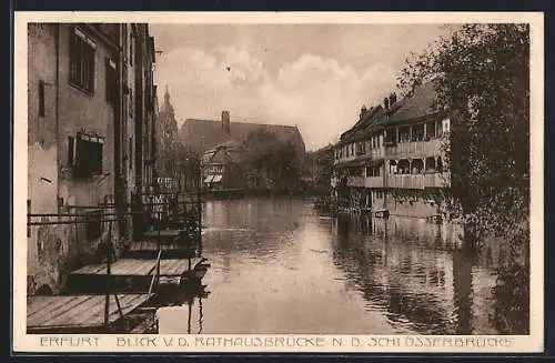 AK Erfurt, Blick von der Rathausbrücke nach der Schlösserbrücke