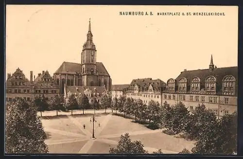 AK Naumburg a. S., Marktplatz und St. Wenzelskirche