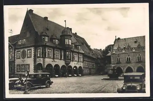 AK Goslar a. H., Marktplatz mit Hotel Kaiser-Worth W. Otto