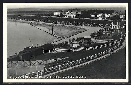 AK Büsum /Nordsee, Südstrand vom Leuchtturm aus