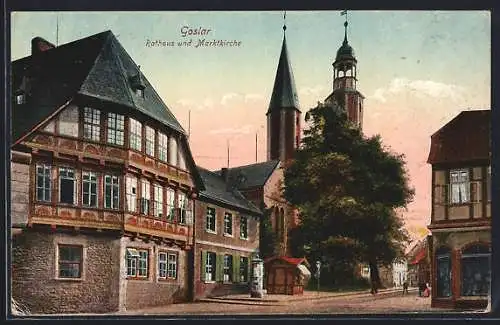 AK Goslar, Rathaus, Marktkirche