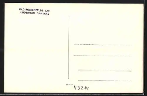 AK Bad Rothenfelde, Blick auf das Kinderheim Dawecke