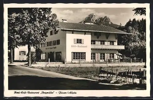 AK Füssen, Hotel-Cafe-Restaurant Bergmüller, Kemptnerstrasse