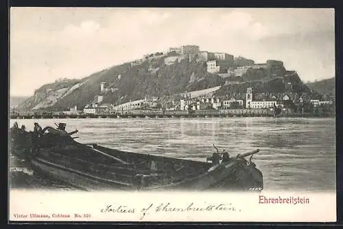 AK Koblenz, Blick auf die Festung Ehrenbreitstein