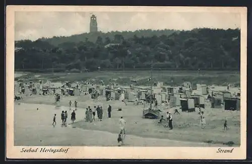 AK Heringsdorf / Seebad, Strand mit Badegästen