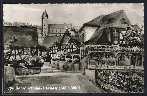 AK Rüdesheim am Rhein, Gasthaus Weinhaus Fendel