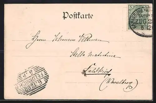 AK Mainz, Gutenbergsplatz aus der Vogelschau