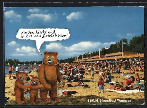 AK Berlin, Strandbad Wannsee im Sommer