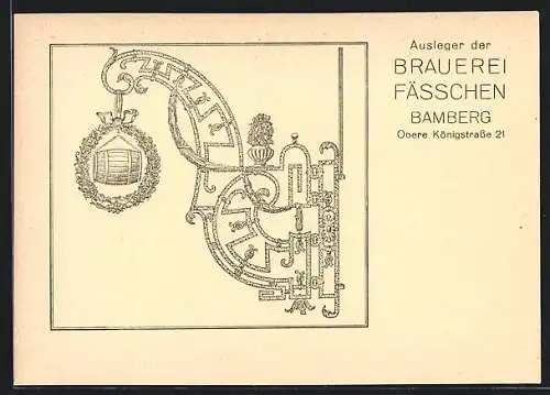 AK Bamberg, Gasthaus Brauerei Fässchen, Obere Königstr. 21