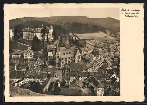 AK Stolberg / Harz, Ortsansicht von der Lutherbrücke