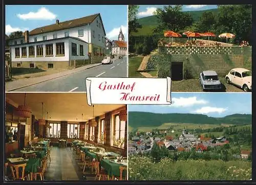 AK Rothenkirchen / Oberfr., Gasthof Hansveit, Ortsansicht, VW Käfer