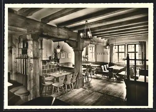 AK Rothenburg ob der Tauber, Gasthaus zur Glocke, Frankenweinstube