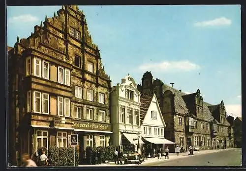 AK Stadthagen, Am Markt mit Gasthaus Brauerei Ausschank