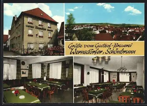 AK Schönbrunn / Steigerwald, Gasthof-Brauerei Wernsdörfer