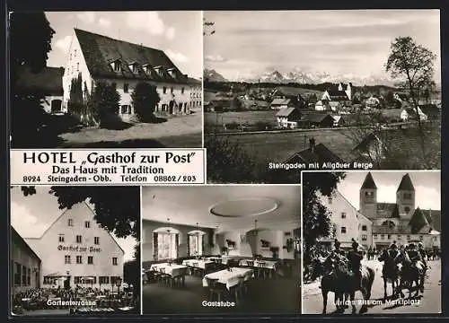 AK Steingaden /Obb., Hotel Gasthof zur Post, Ortsansicht