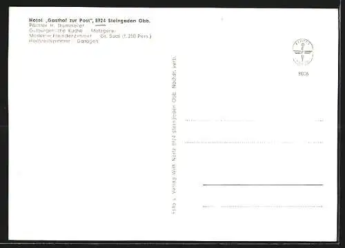 AK Steingaden /Obb., Hotel Gasthof zur Post, Ortsansicht