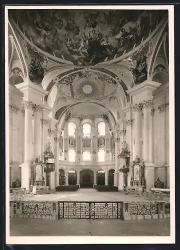 AK Neresheim, Abteikirche, Innenansicht mit Orgel