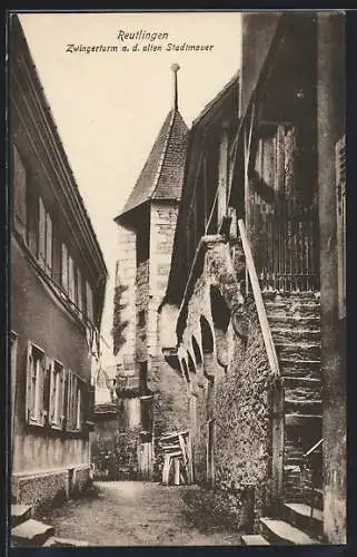 AK Reutlingen, Zwingerturm a. d. alten Stadtmauer