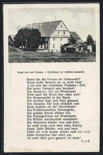 AK Fürth /Odenwald, Gasthaus Auf der Tromm, Zur schönen Aussicht