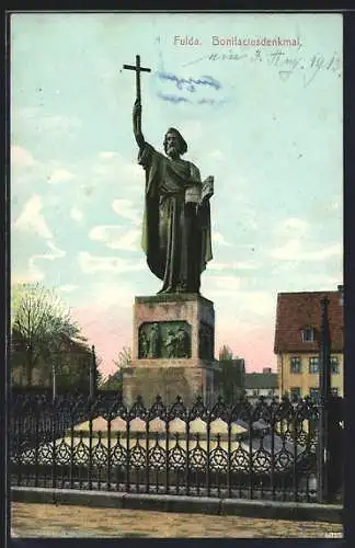 AK Fulda, Ansicht des Bonifaciusdenkmals