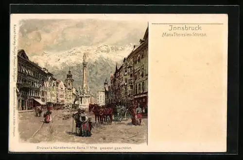 Künstler-AK Otto Strützel: Innsbruck, Maria-Theresien-Strasse