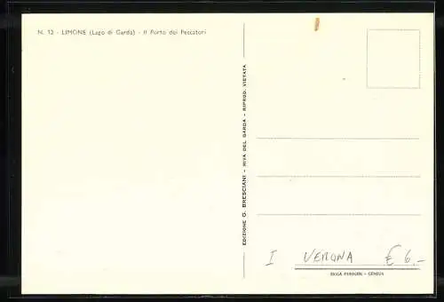 Künstler-AK Limone, Il Porto dei Pescatori, Lago di Garda