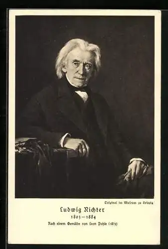 AK Ludwig Richter, Portrait des Malers