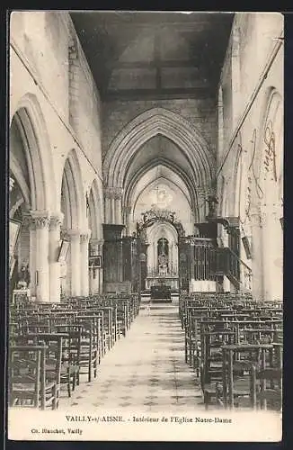 AK Vailly-sur-Aisne, Intérieur de l`Eglise Notre-Dame