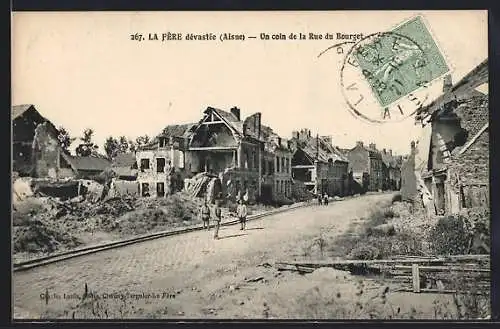 AK La Fere /Aisne, Un coin de la Rue Bourget