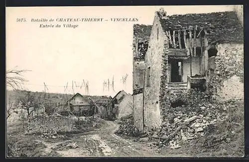 AK Chateau-Thierry, Bataille, Entrée du Village