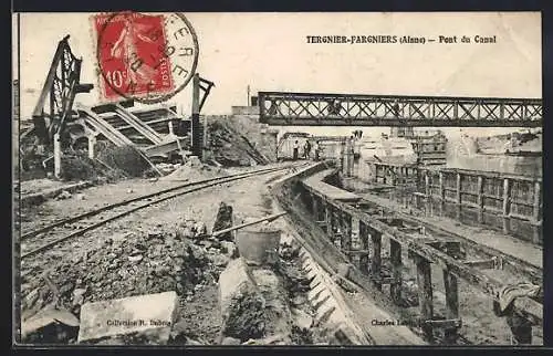 AK Tergnier-Fargniers /Aisne, Pont du Canal