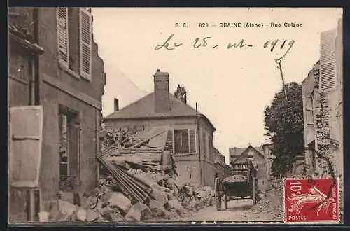 AK Braine /Aisne, Rue Coizon