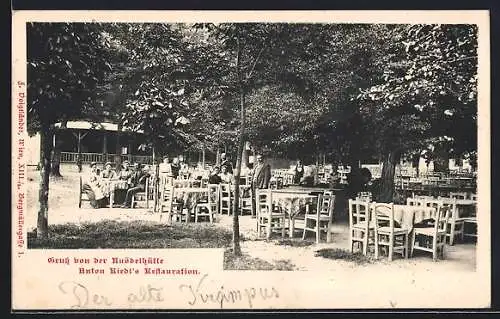 AK Wien, Das Anton Riedl`s Restaurant Knödelhütte, Gartenpartie