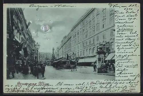 Mondschein-AK Wien, Blick durch den Graben