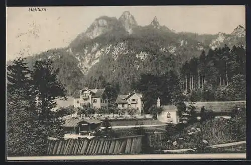 AK Hallturn, Ortsansicht gegen die Berge