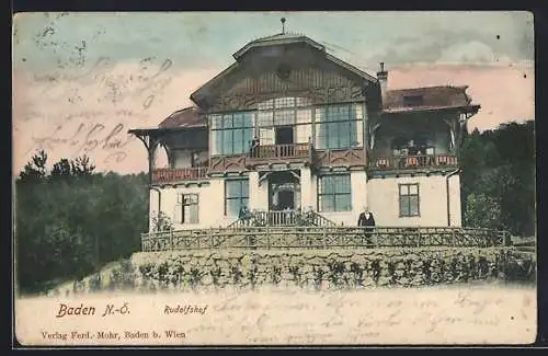 AK Baden /N.-Ö., Das Gasthaus Rudolfshof