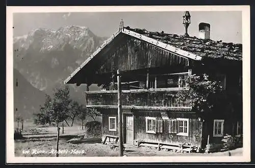 AK Judenstein /Rinn, Das Anderl-Haus gegen die Berge